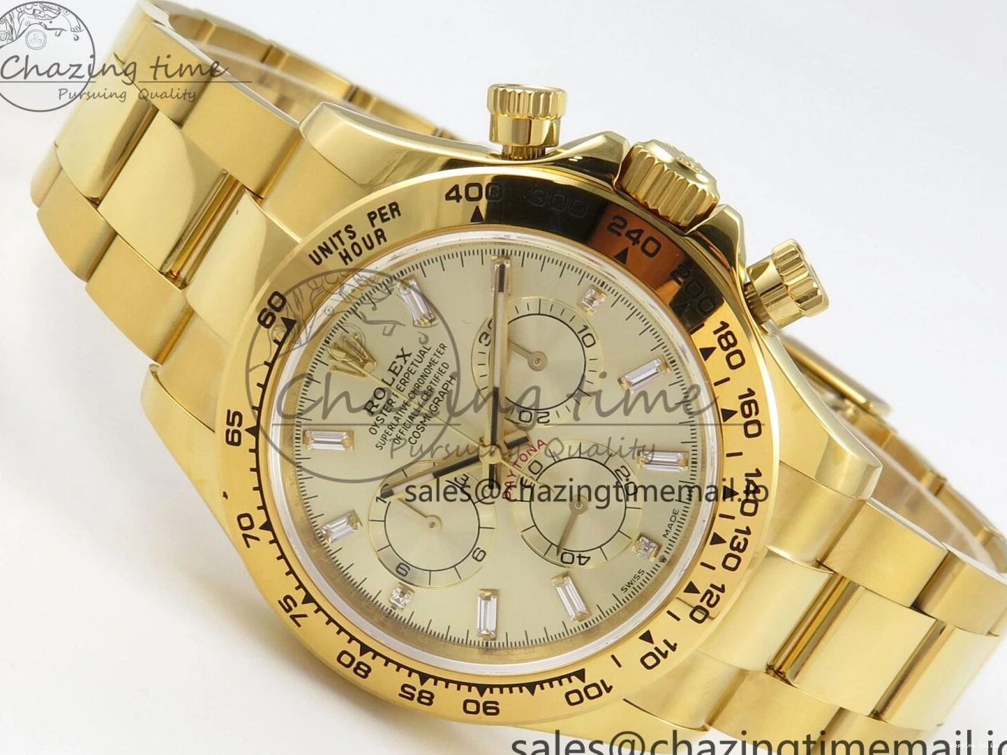 1228 Casual Daytona 126508 YG QF 1:1 Best Edition YG Dial Crystal Markers On YG Bracelet SH4131 V6 (Gain Weight) 305